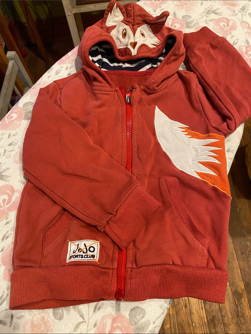 JoJo Kids Red Fox Hoodie - Red Zip-Up Sweatshirt